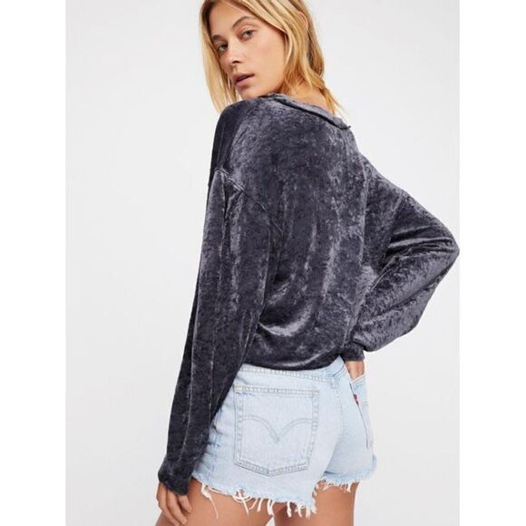 Free People Milan Layering Top Black Womens Pullover Oversized Size XS - Picture 2 of 8